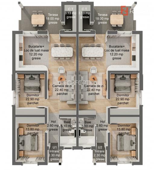 Duplex de vanzare 3 camere + pod mansardabil - Mosnita Veche - 2