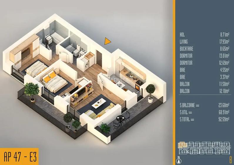 Nicolae Teclu Apartament 3 camere Theodor Pallady - 5