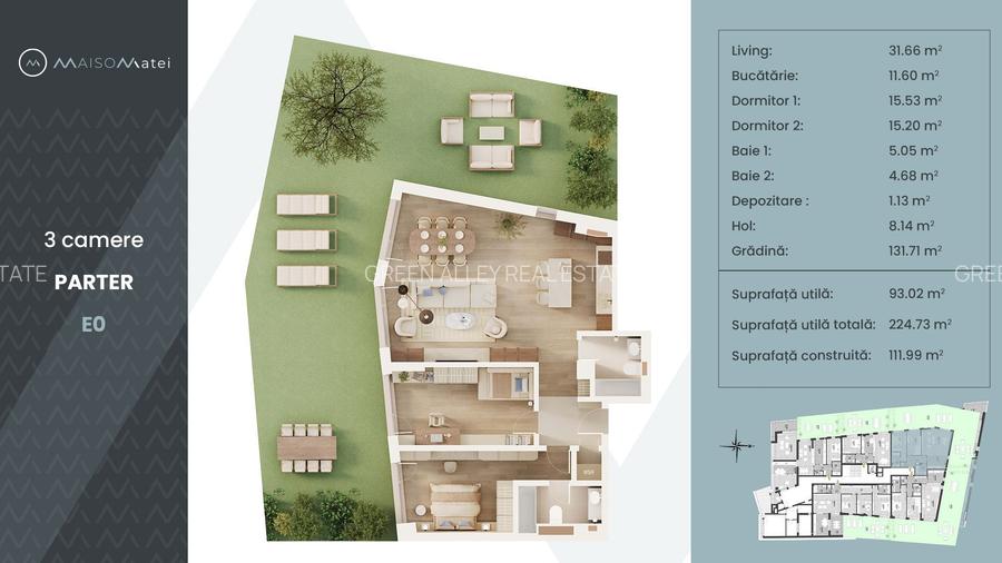 MAISON MATEI: Un mod discret de a locui in centru. Cu gradina privata de 131 mp. - 1