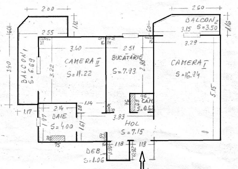 Apartament 2 camere decomandate,  etajul 2, str Aurel Vlaicu Marasti - 2