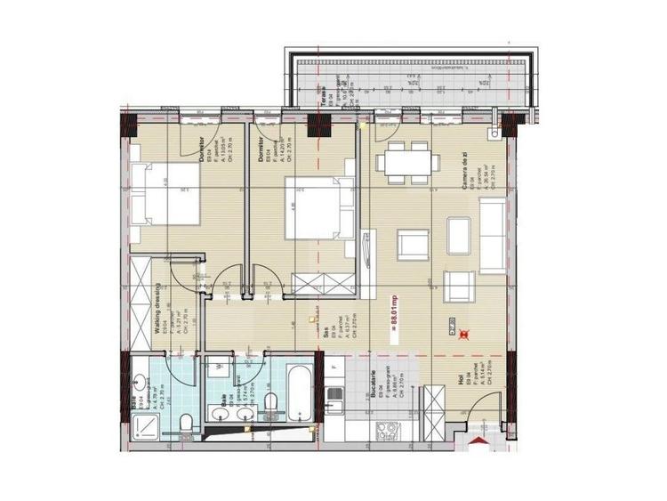 Apartament la cheie, 3 camere, 88 mp utili, terasă, panoramă, Zorilor