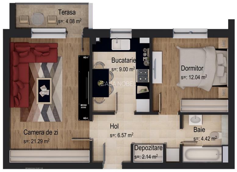 Apartament  2 camere -boxă inclusă - 2