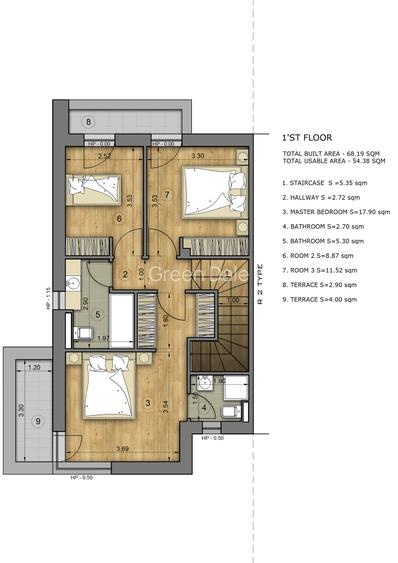 Casă inteligentă tip duplex, GreenDale Residence, P+E, ultramodern, 2026 - 13