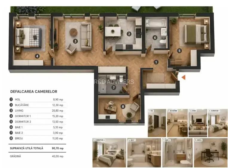 Apartament 4 Camere, Curte 63,58mp, Bloc Nou, Finisaje Premium, Comision 0% - 9