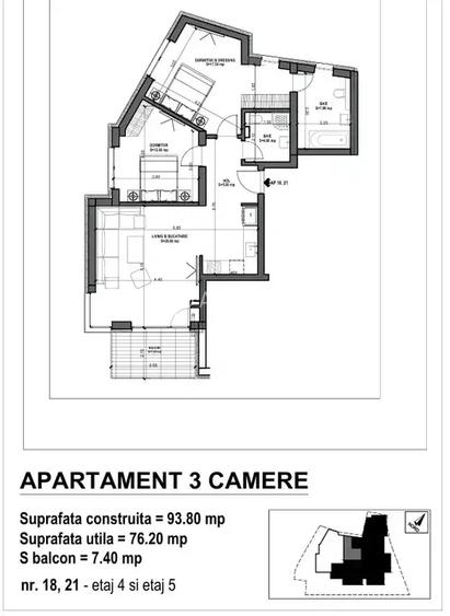Apartament 3 camere, balcon 7,40mp I Metrou Bucur Obor Icomision 0% I - 6