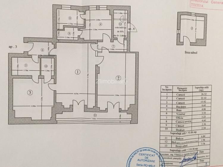 Gradina Icoanei – Apartament exclusivist, 3 camere, 110 mp totali, etaj 1 - 23