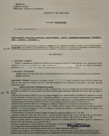 Otopeni Ferme teren intravilan 20000 mp deschidere 61,5 m - 5