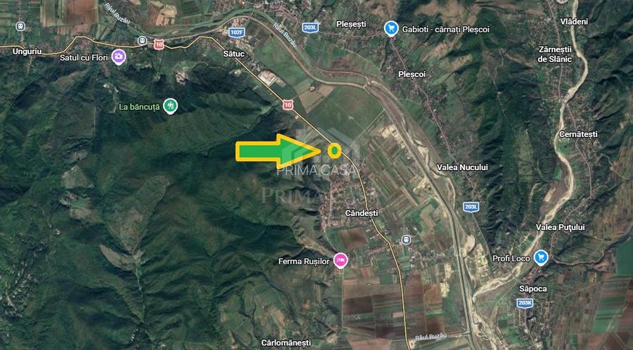 Teren in zona Candesti BZ 6400mp cu deschidere 12m la DN10 Pret: 5 mp neg - 6