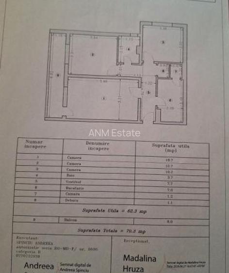Apartament 3 camere decomandat etaj 5 zona Titulescu - 7