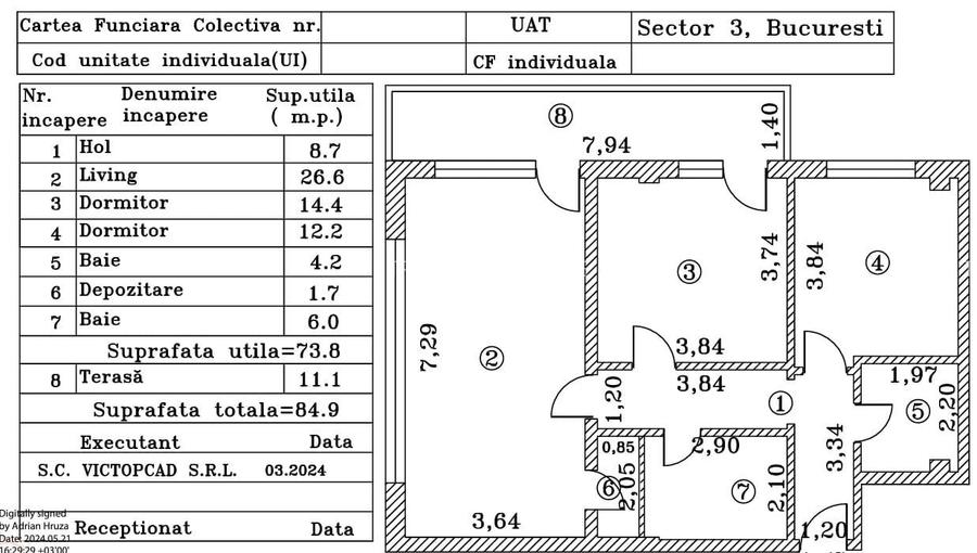 Apart 3 camere 85 mp Titan Grigorescu vizavi noul Kaufland Bloc  2023 - 2