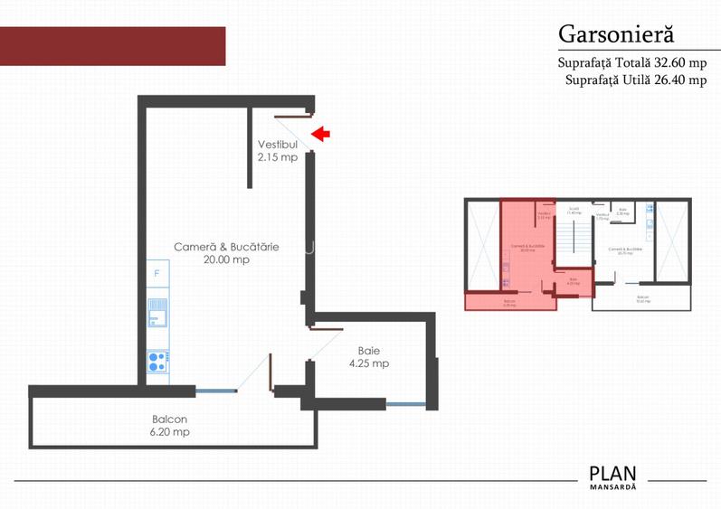 Garsoniera Mansarda | Vila Boutique P+2+M | Apusului | OFERTA LIMITATA - 2