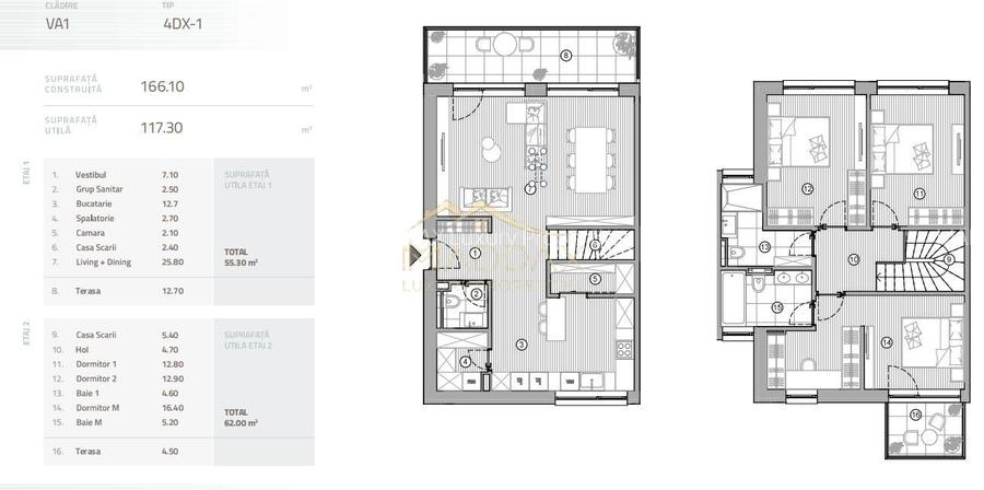 Duplex 4 cam // Ansamblu rezidential // 166mp // Padurea Baneasa // Pipera - 1