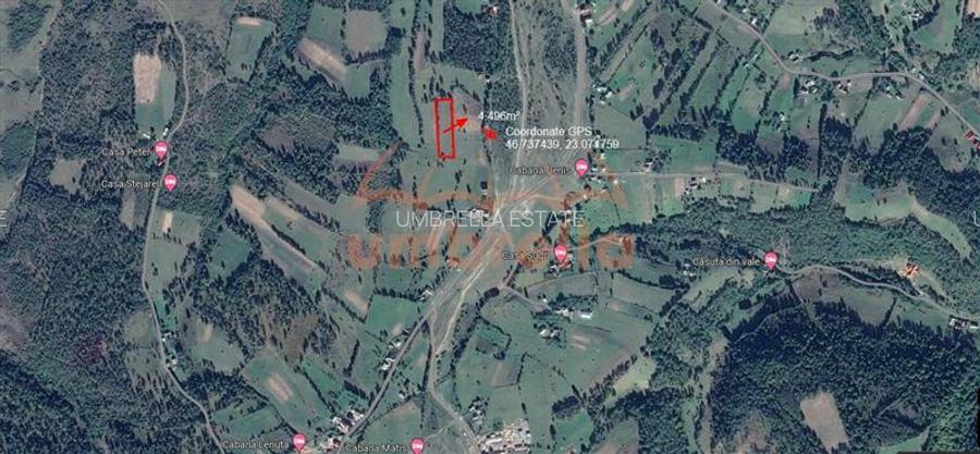 Teren de vanzare intravilan Calatele, jud. Cluj 4.496m²/10€ m² - 2