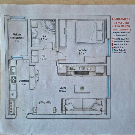 Apartament Izolat-Renovat-Utilat în Sebeș str.M.Kog bl 82 etaj2 39.900 - 11