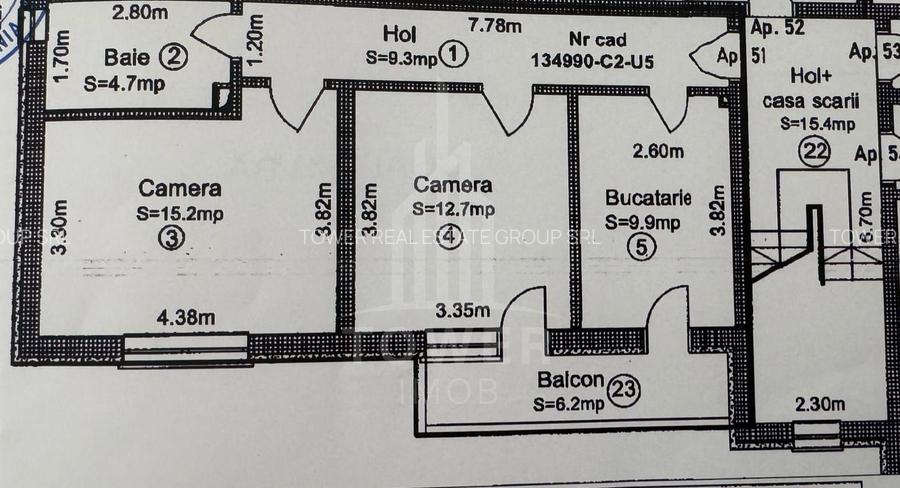 Apartament 2 camere | zona Deventer | etaj 1 - 1