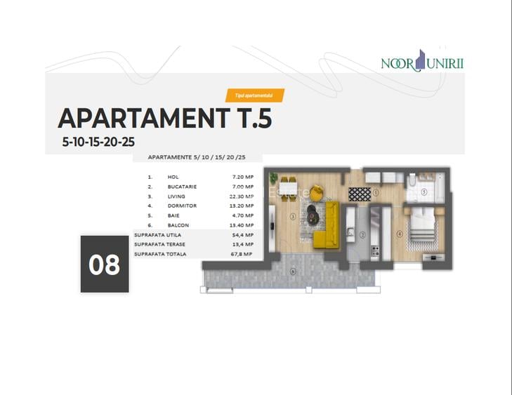Prima închiriere 2 camere premium în Noor Unirii,bloc nou 2026, terasă generoasa - 1