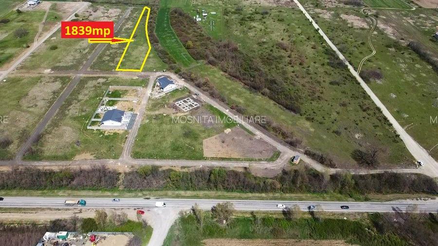 1839mp - Teren de vanzare Mosnita, cu utilitati - 55euro/mp+TVA - 2