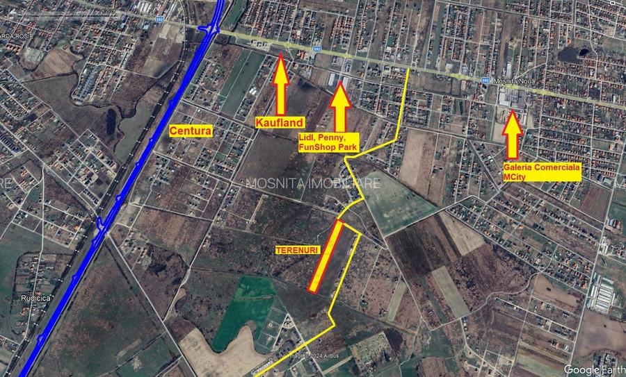 Terenuri de vanzare Mosnita, cu utilitati - 70 euro/mp+TVA - 3