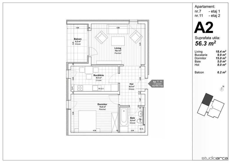 APARTAMENT CU 2 CAMERE IN COMPLEX KARA-BUCOVINA LA 125.000 euro - 6