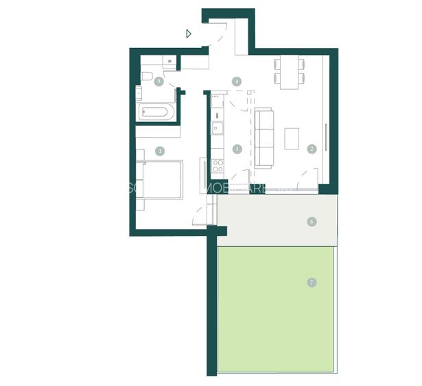 Complex Paltim, Apartament nou cu  terasa,  curte  si parcare - 3