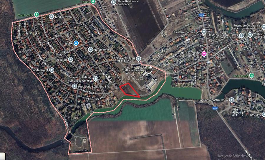 Paradisul Verde-Corbeanca,intravilan,10300mp,deschidere lac-120m,view deosebit - 2