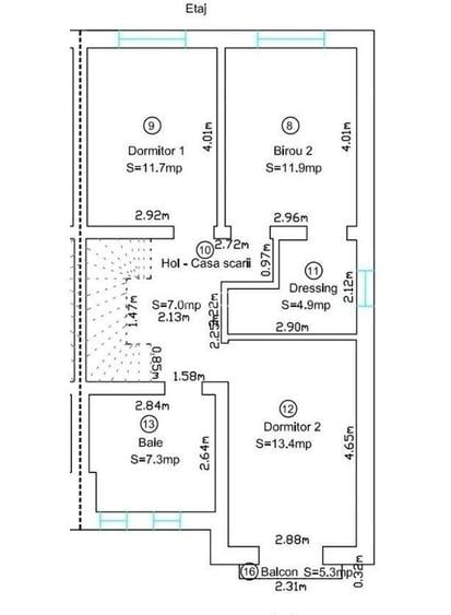 Duplex superb cu 4 dormitoare. Bucatarie inchisa. Cu CF la zi. - 3