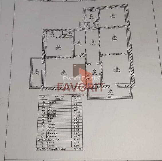 4 camere | COMISION 0 | centrala proprie | etaj 1 | decomandat | - 17