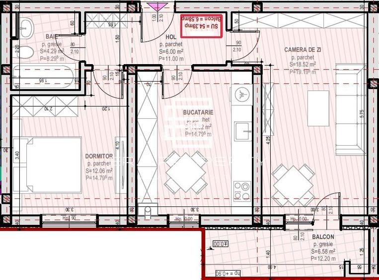 Apartament 2 camere 54.39 mp utili  | Șelimbăr – Zona Unirii - 1