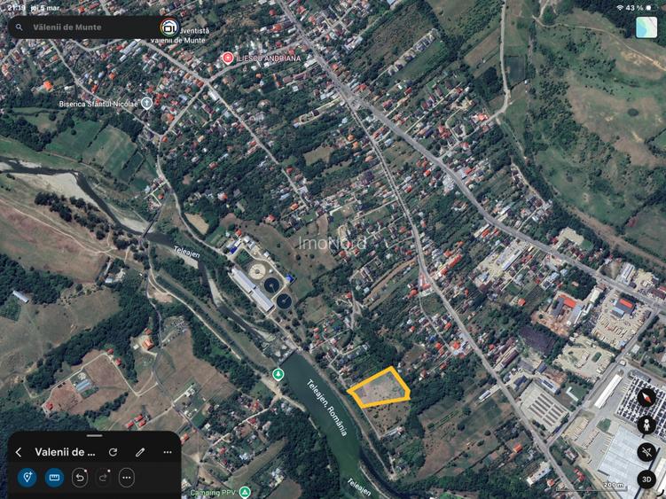 Teren intravilan  Vălenii de Munte – 9.123 mp | D 45 ml |posibilitate lotizare - 20