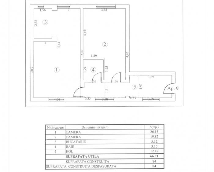 Apartament 2 camere - 66mp - 0% comision - 2