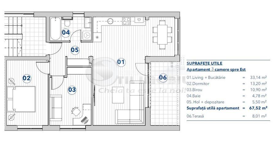 Apartament 3 camere - reper Lac Rediu - 75mp - 13