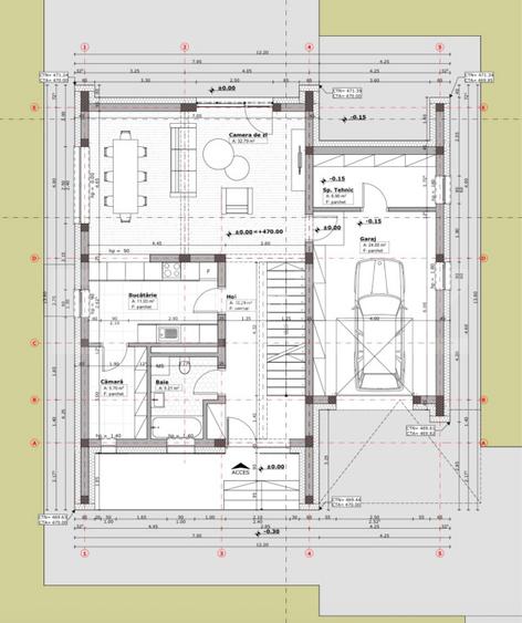 Casa premium semifinisata cu geam panoramic, garaj si teren 786mp - 2