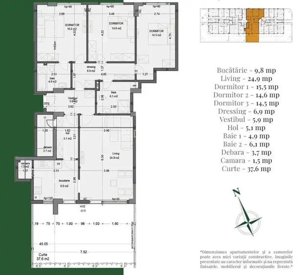 PROIECT NOU 4 Camere Decomandat Metrou Nicolae Teclu Theodor Pallady - 2