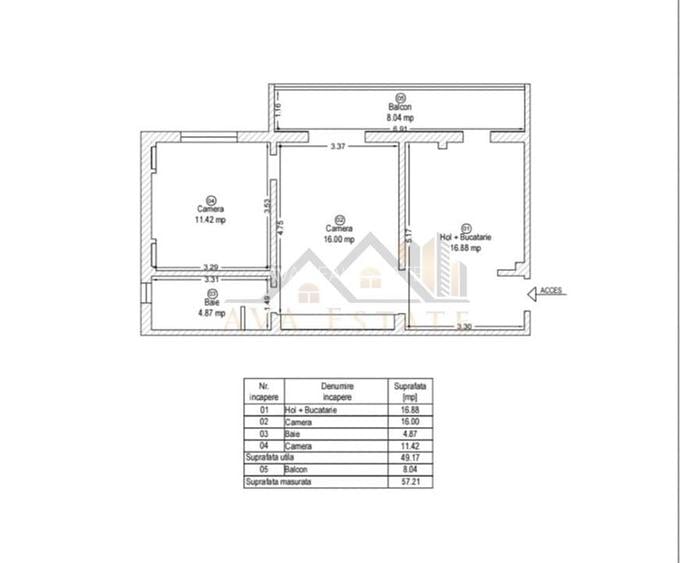 Apartament 2 camere, 57 mp - Zona Circumvalatiunii - 12