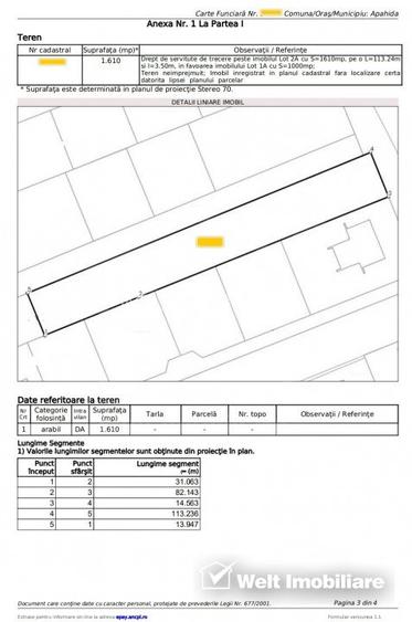 Parcela 1610 mp, 13,9/114 m, pozitie foarte buna cu panorama, Dezmir - 6
