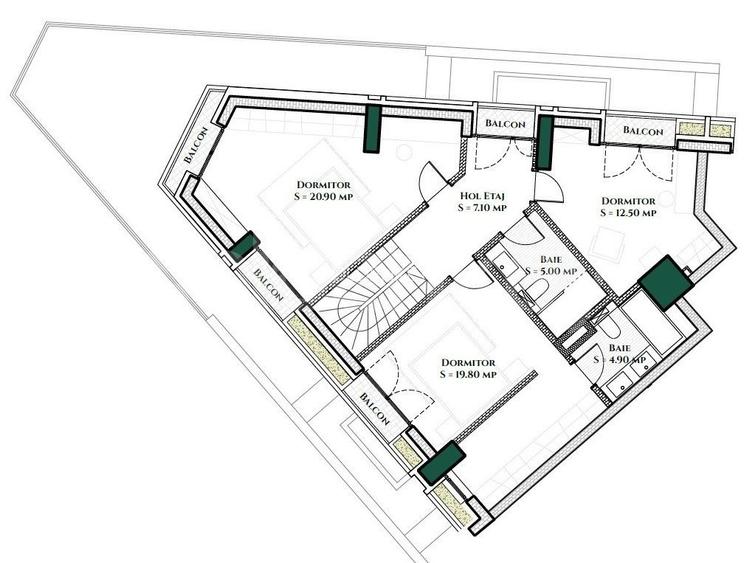 Penthouse duplex cu 5 camere, 3 bai | 244mp | Vedere panoramica - 2