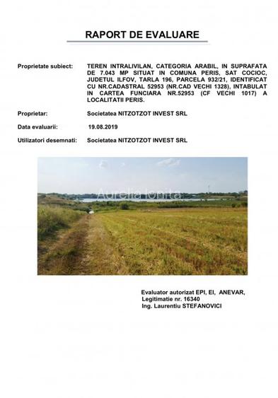 Proprietar - SUPER OFERTA - Teren intravilan  Peris - 7.043 mp - doar 4 euro/mp - 6