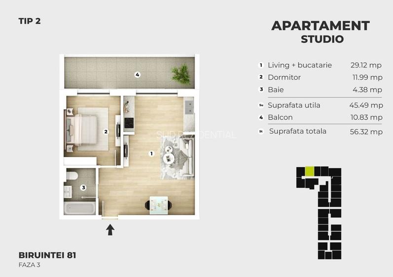 Apartament tip studio, bucatarie mobilata, acces metrou Berceni - 5