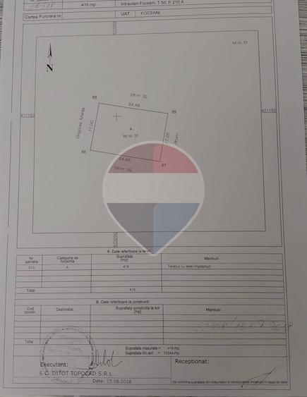 Teren intravilan 416mp | Focșani Nord | Zona Crangului