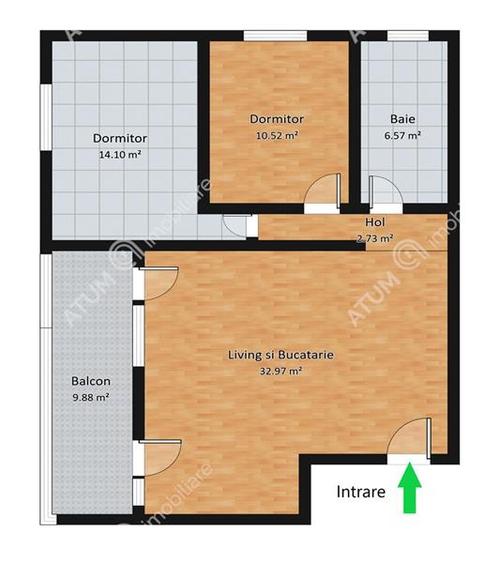 Comision 0! Apartament 3 camere balcon si parcare Piata Cluj Sibiu