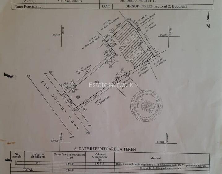 Teren 511 mp, pentru dezvoltare imobiliara, str Despot Voda nr 10 - 6