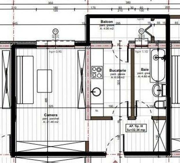 Apartament semifinisat cu parcare inclusă, Apahida. - 6