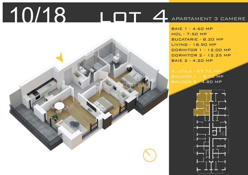 Apartament 3 camere decomandat- BLOC NOU 2025-2026 - 3