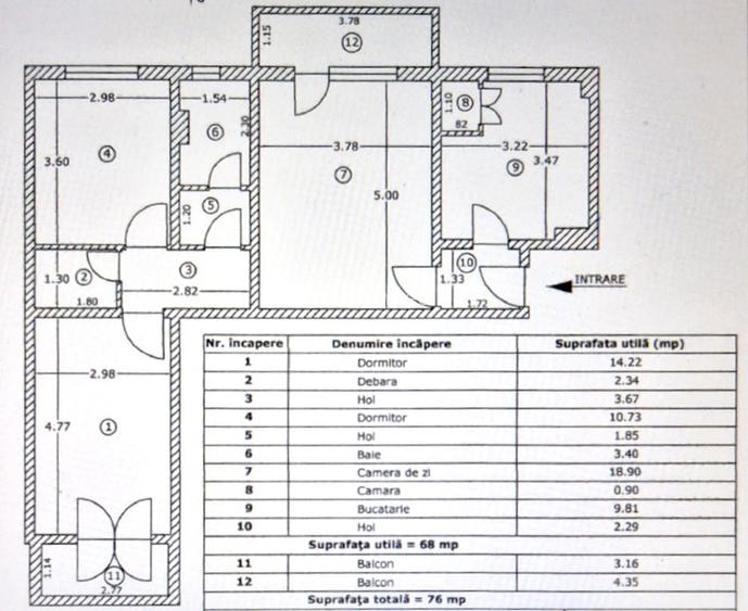 Proprietar 3 camere + boxă PITEȘTI tavan înalt  - 8