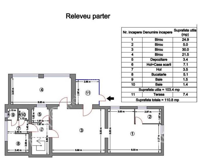 Spatiu de birouri zona Centrala 6 camere parcare privata - 6