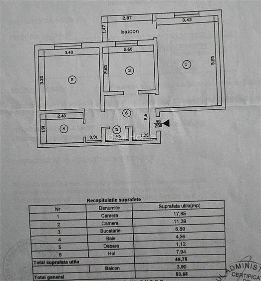 Apartament 2 camere decomandat etajul 2 Galata 53mp - 7