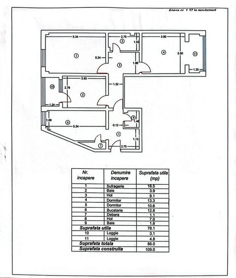 Apartament 3 camere, ETAJ 1, 109 mp, mobilat și utilat, VASLUI - ANA IPĂTESCU; - 12