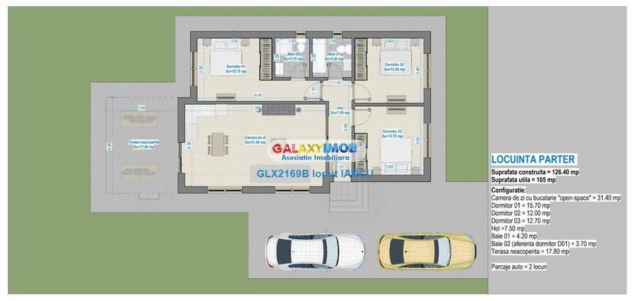 Casa Singulara Parter 4 camere Tunari Stil Mediteranean - 3