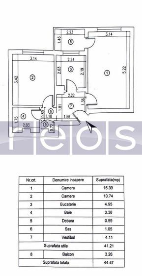 VANZARE APARTAMENT 2 CAMERE 1 DECEMBRIE 1918 45MP RENOVAT DECOMANDAT - 8