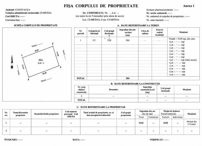 Cumpăna Teren 384 mp cu deschidere la 2 străzi toate utilitățile - 3